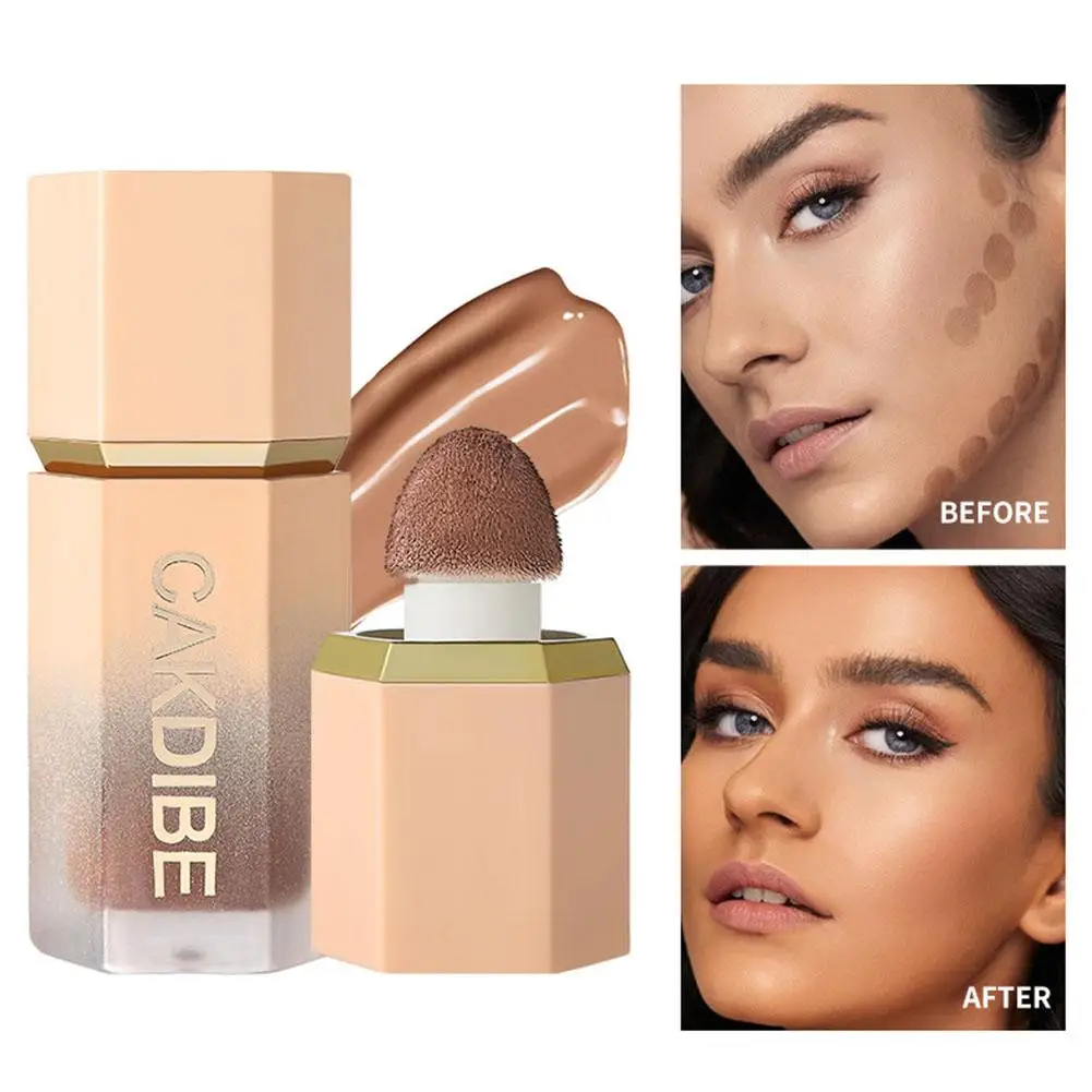 Face Liquid Bronzer Contour Cream with Sponge Waterproof Face Brighten Foundation Nose Cosmetics Shadow Makeup Highlight Fa T5F4