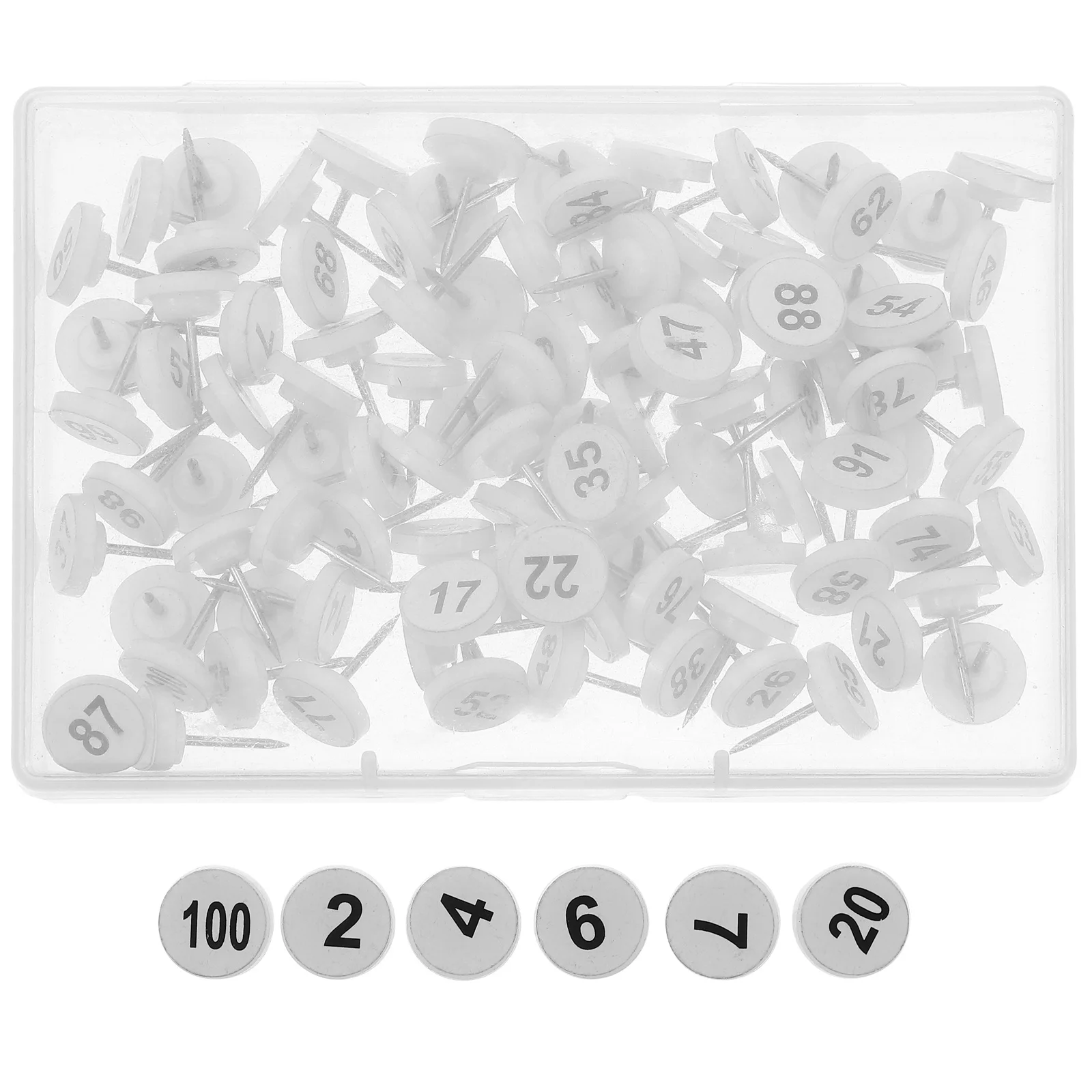 

100Pcs Round Flat Thumbtacks Numbered Pushpins for Bulletin Board Map Marking Classroom Organization Note Display