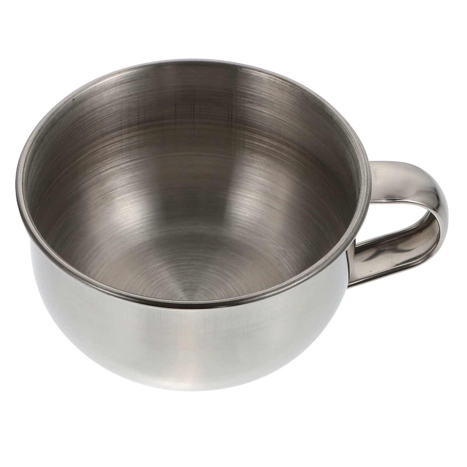 1 قطعة وعاء حلاقة من الفولاذ المقاوم للصدأ فضي متين مقاوم للصدأ وعاء فقاعات الصابون للرجال مقبض تصميم حاوية فقاعات