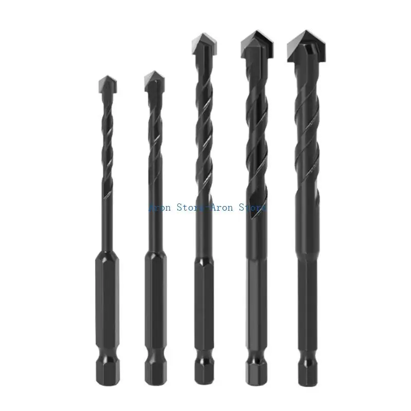 H3CF 10pcs Triângulo hexagonal Aço parede parede parede concreto Bit Bit mármore doméstico Mão perfuração Bit