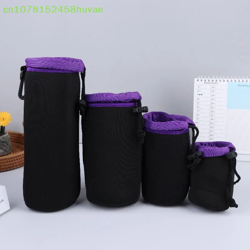 

1 Piece DSLR Camera Lens Pouch, Black-Purple Waterproof & Shockproof Camera Lens Bag, Fleece-Lined Lens Storage Bag