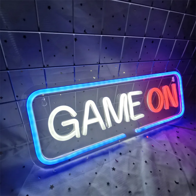 Game Room Neon Sign LED Light Home Bar Men Games on Recreation Wall Party Birthday Bedroom Bedside Porch Decoration Gifts