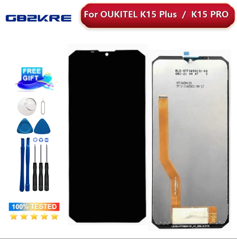 

Original 6.52 Inch For OUKITEL K15 Plus K15 Pro LCD Display + Touch Screen Digitizer Assembly Replacement K15PRO + Tools