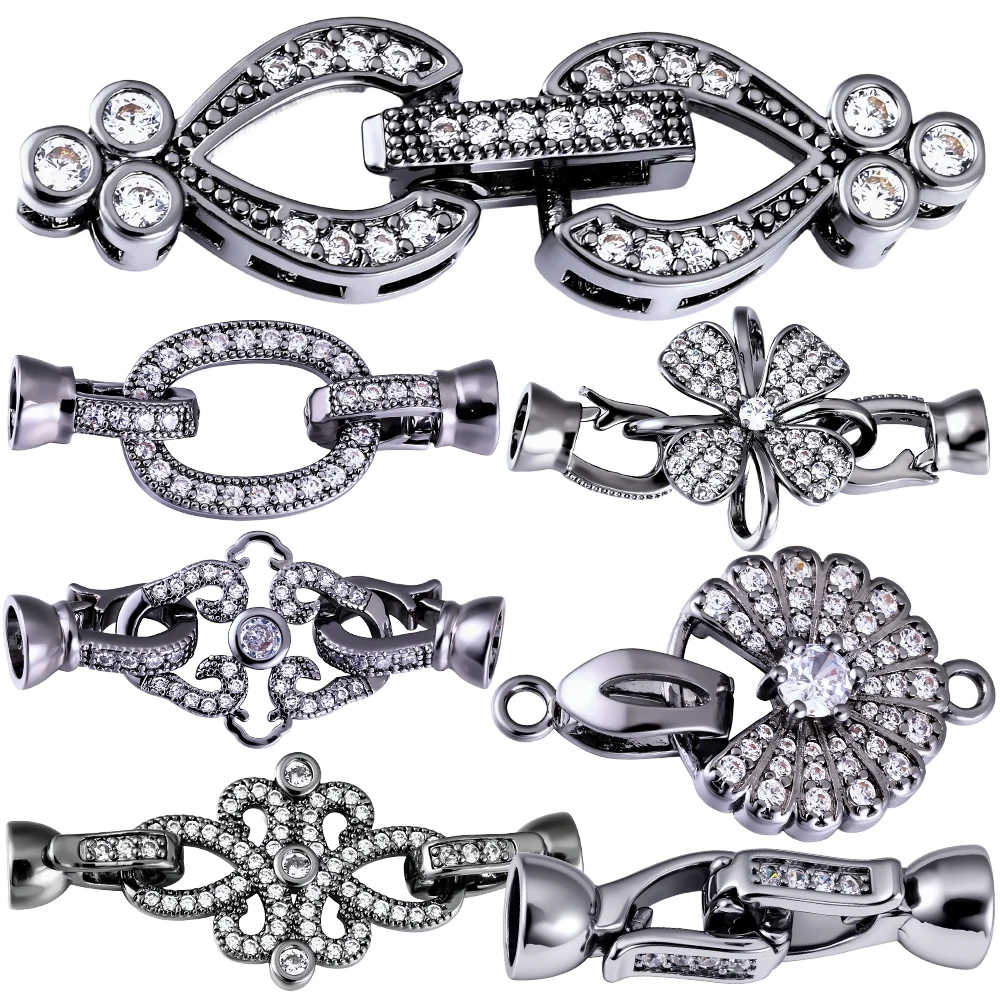 Juya الإبداعية النحاس السحابات موصل الديكور أقفال المشابك اكسسوارات DIY بها بنفسك التطريز الخرز الأحجار الكريمة اللؤلؤ صنع المجوهرات #1