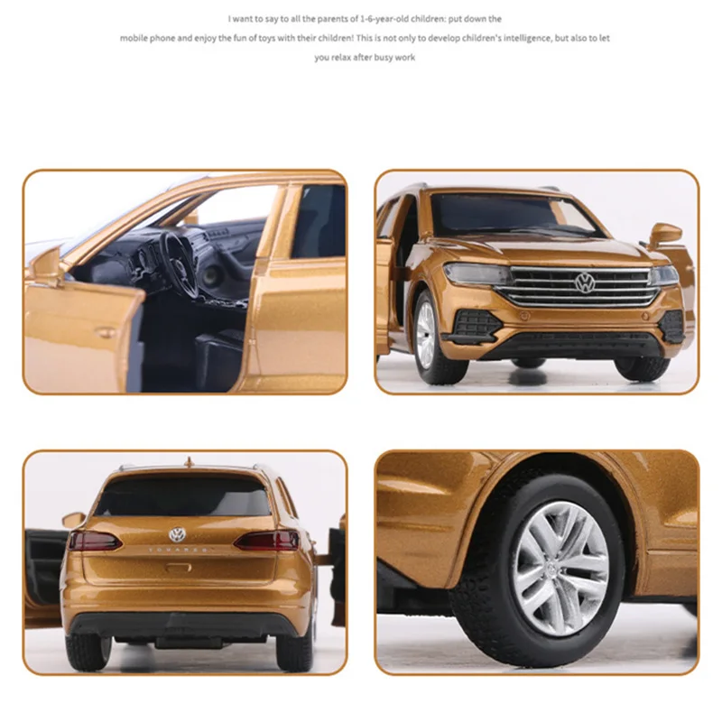 1:36 Volkswagens Touareg SUV Alloy Car Model Diecasts Metal Toy Vehicles Car Model Simulation Pull Back Collection Toy Gift