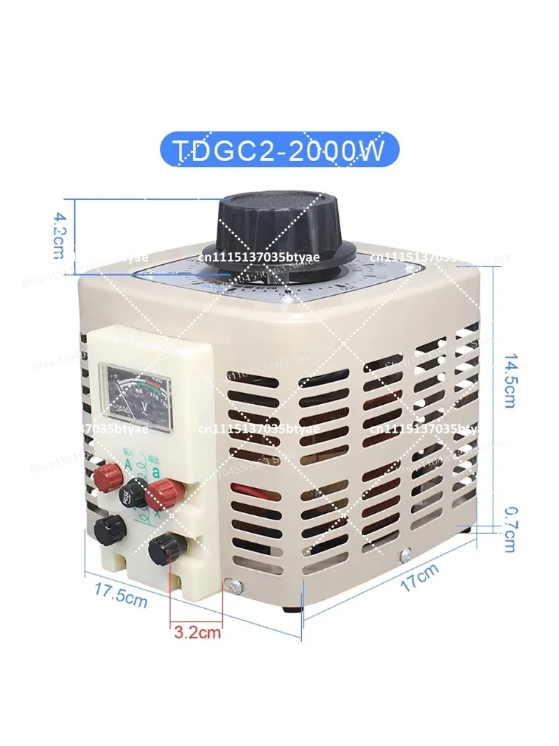 2KW Single-Phase Variac Voltage Regulator 220V to 0-250V AC Power Converter Transformer TDGC2-2KVA