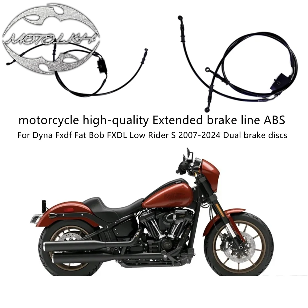 motorcycle high-quality Extended brake line ABS For Harley Dyna Fxdf Fat Bob FXDL Low Rider S 2014-2024 Dual brake discs