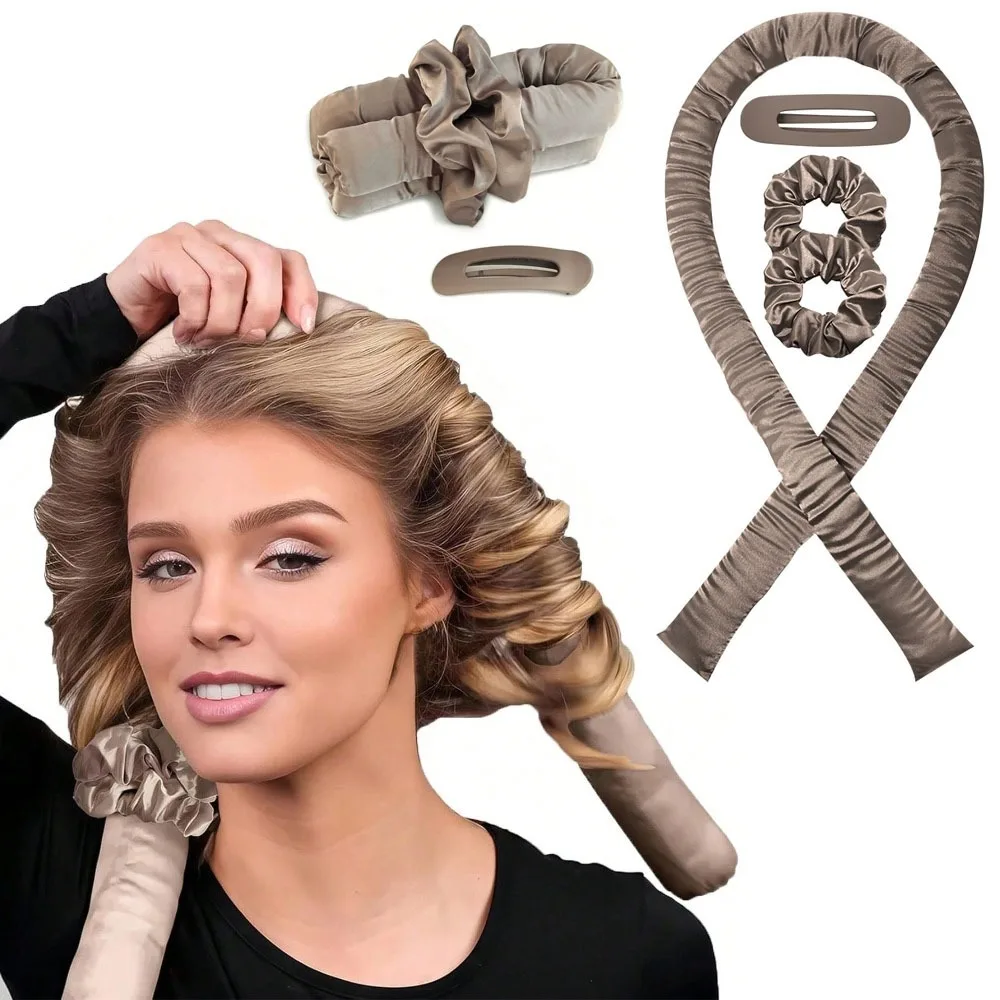 No Heat Hair Curler Heatless Curling Rod Headband Ribbon Hair Rollers Silk Curls Sleeping Lazy Soft Hair Curlers Styling Tools