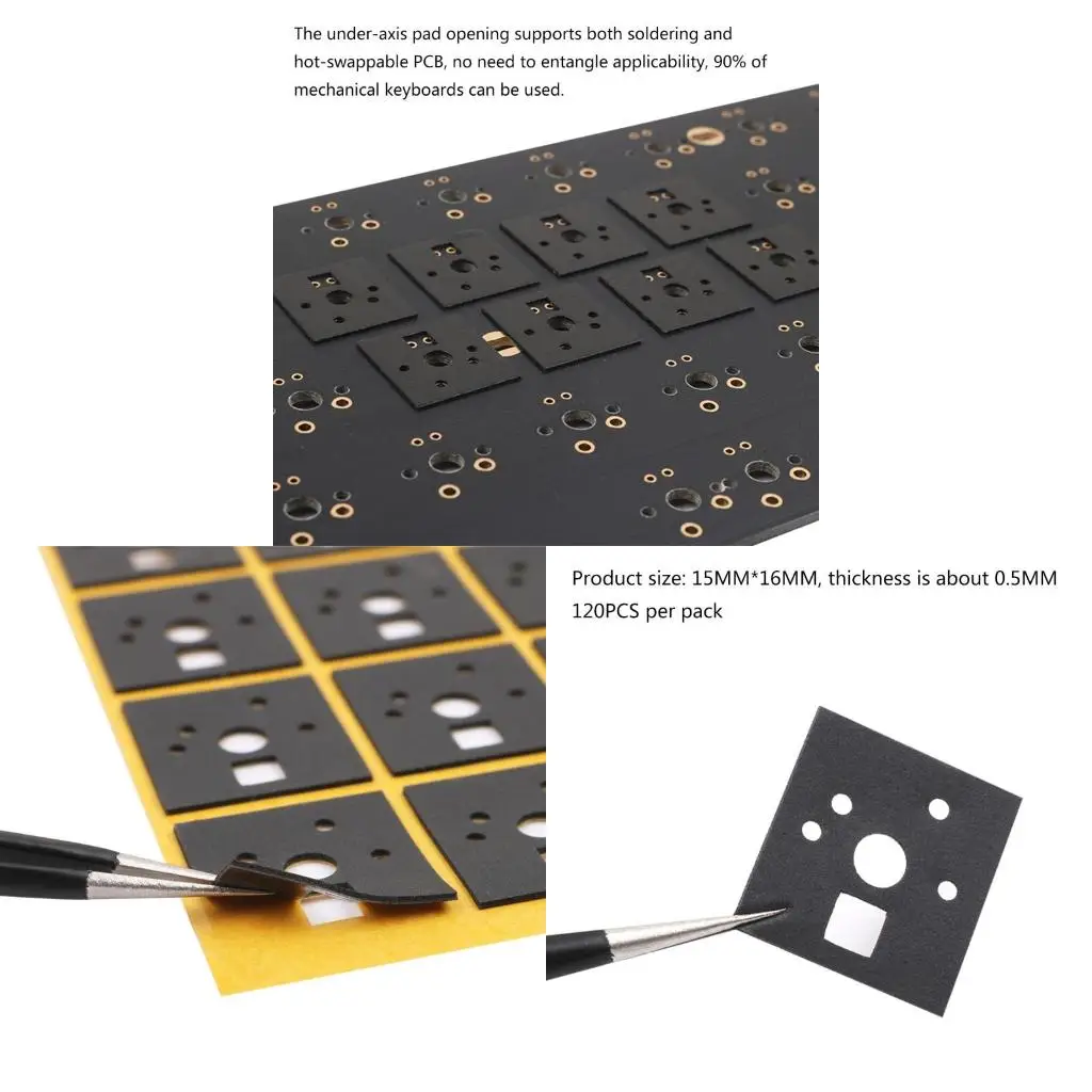 120 Pieces Mechanical Keyboard Switch Sticker Noise Dampener Foam Sound Reduction Insulation Film For Switch Stabilizer