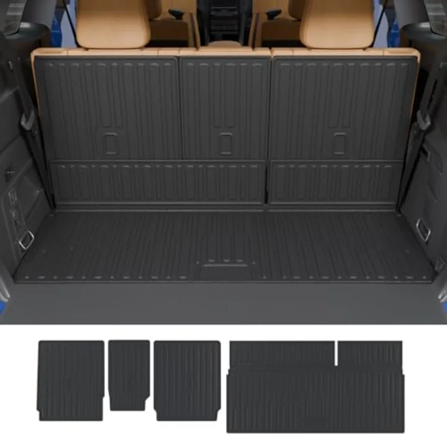 

Cargo Mat for 2025-2026 Ford Expedition Lincoln Navigator All Weather Trunk Mat with Back Seat Covers Black Durable Waterproof