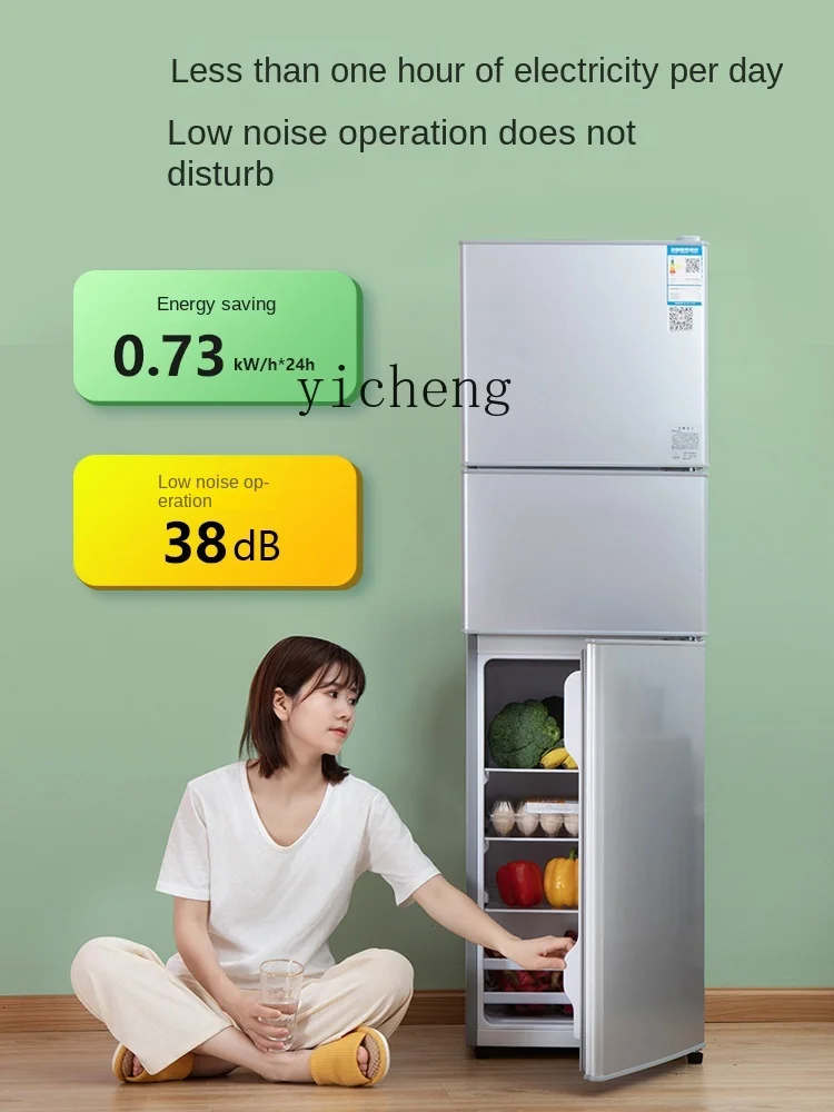 ZF First-Class Energy Efficiency Three-Door Household Refrigerator Small Energy Saving and Power Saving Two-Door Refrigerator