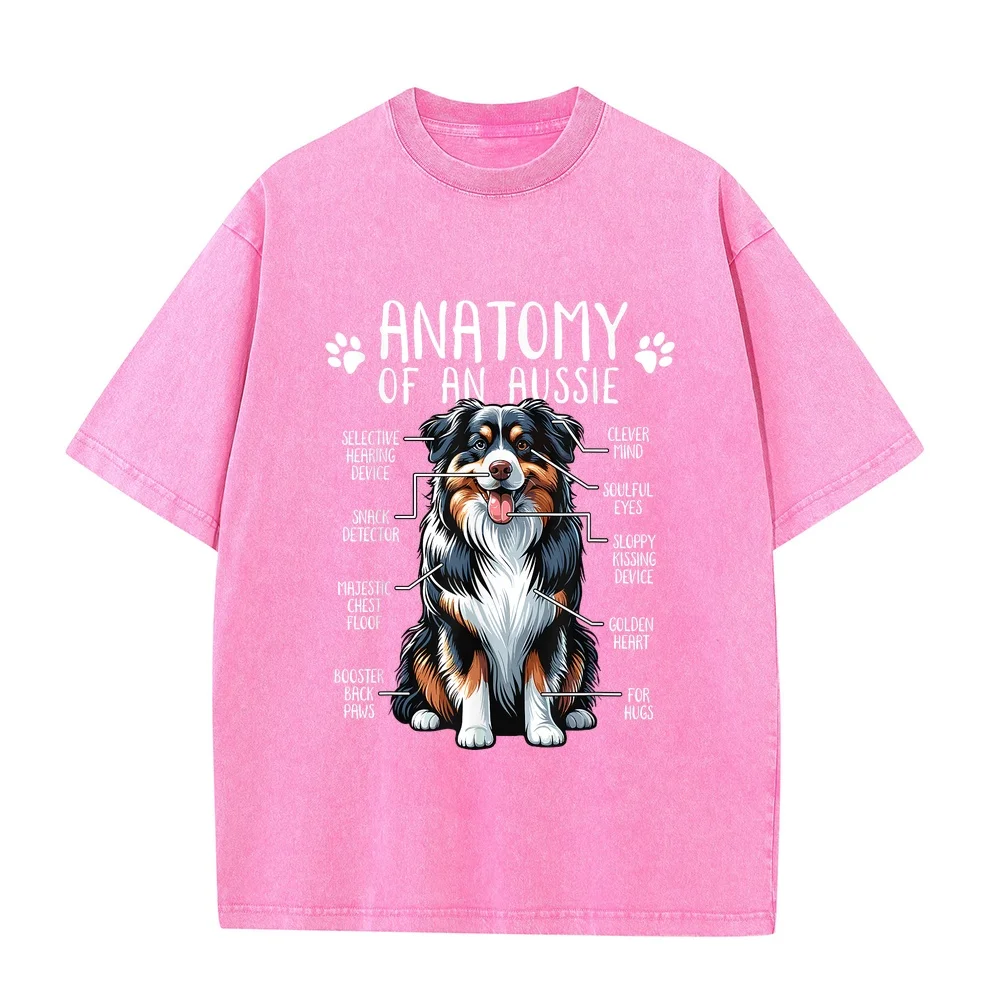 Funny Anatomy Australian Shepherd Dog Lover Aussie Owner Men Women Girls Kids T-Shirt Men's Clothes For Man 2000s Y2k Casual