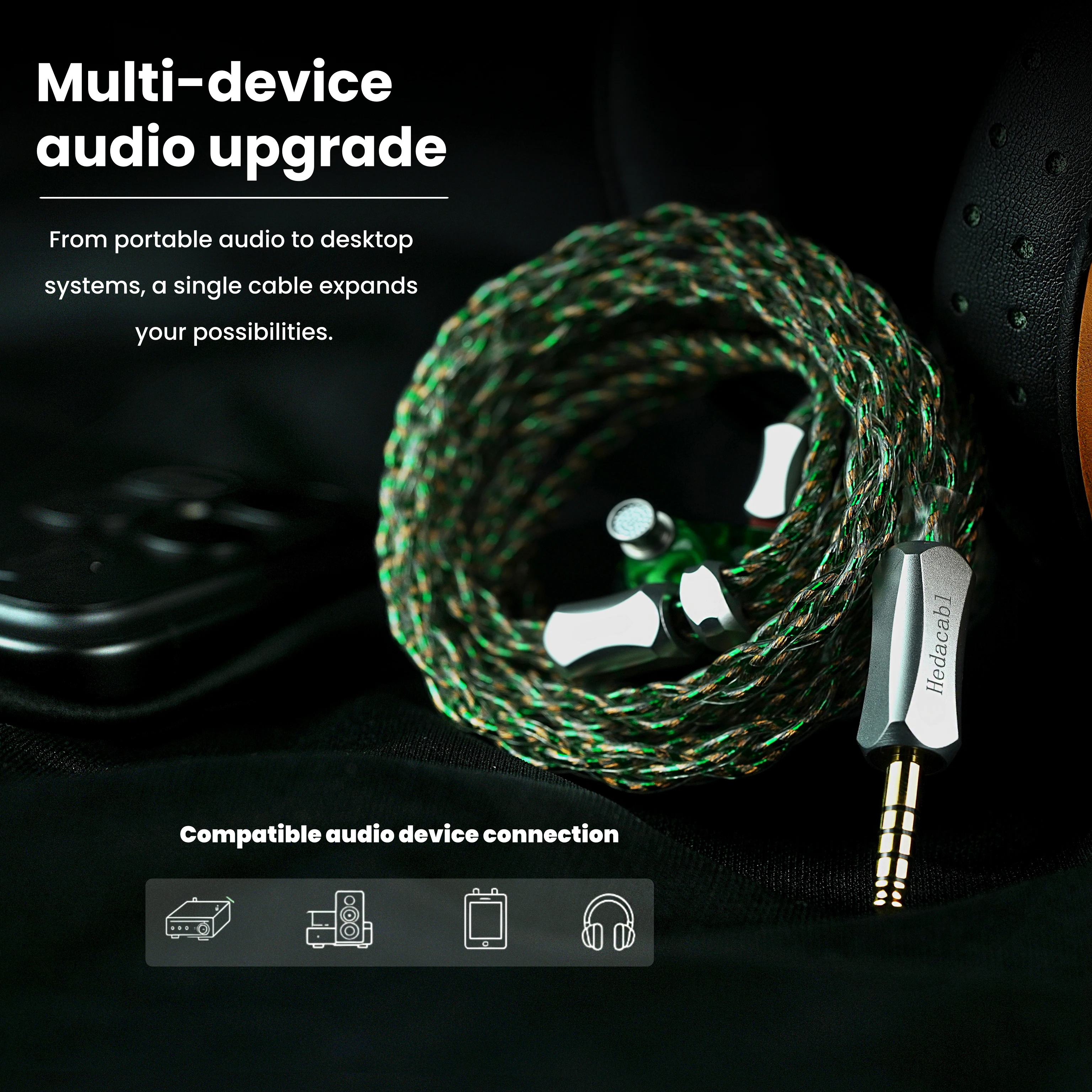 Hedacabl K01 Smaragvor 7N Hochreines Kopfhörerkabel Vergoldet OCC Öl-Immersiertes Graphen 4,4mm 2-Pin 0,78mm/MMCX HiFi IEM-Kabel – Detail 16