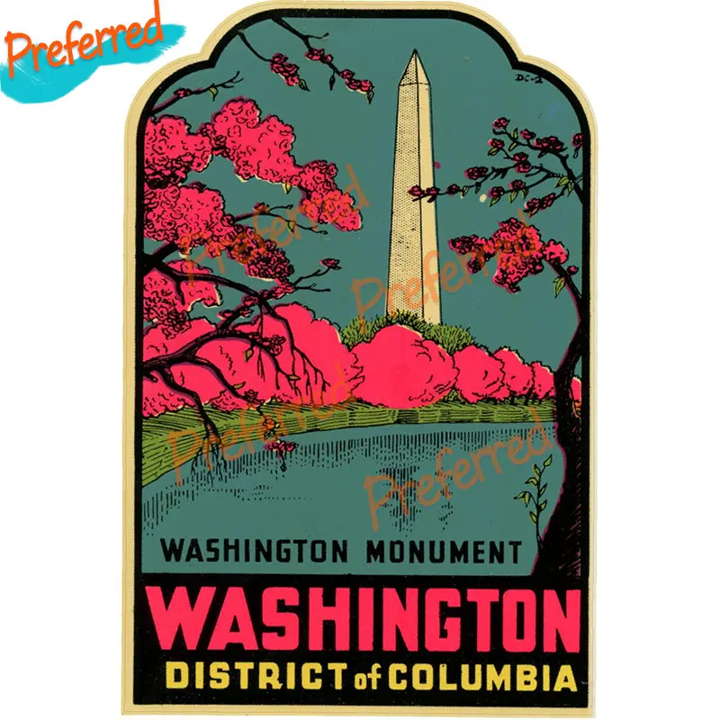

Washington DC USA Car Sticker Luggage Label Travel Case Motorcycle and Helmet Car Bumper Window Laptop Camper Vinyl Decal