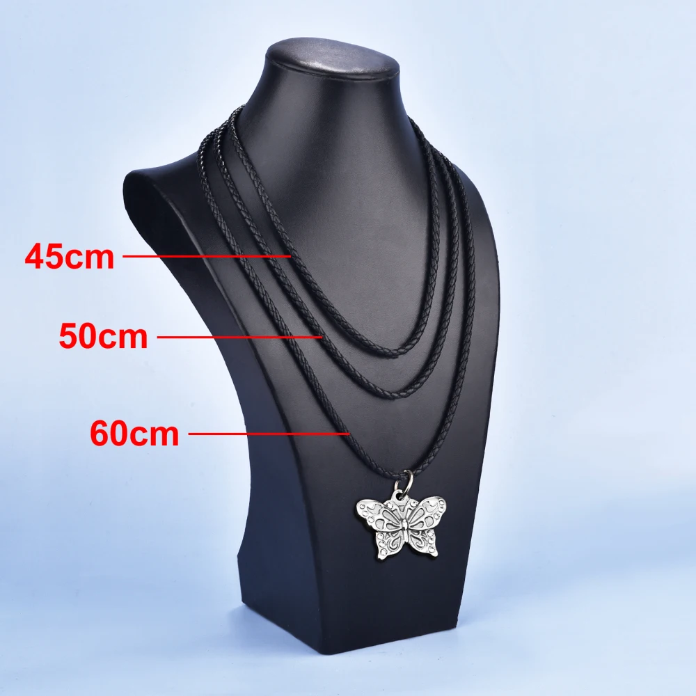 45/50/60cm Leather Necklace Wax Rope With Stainless Steel Clasp Wax Cord Chain For Women Men DIY Jewelry Accessories Findings image 5