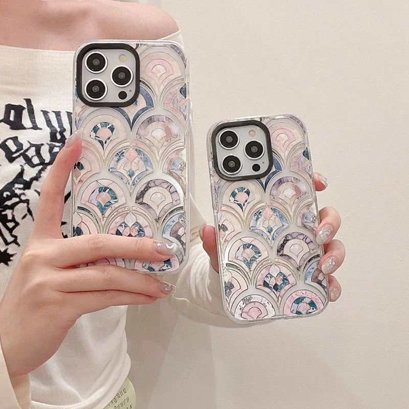 

Shell Marble 2.0 Acrylic Phone Case Cover for iPhone 11 12 13 14 15 16 Pro Max Case for iPhone 15 16 Pro Max