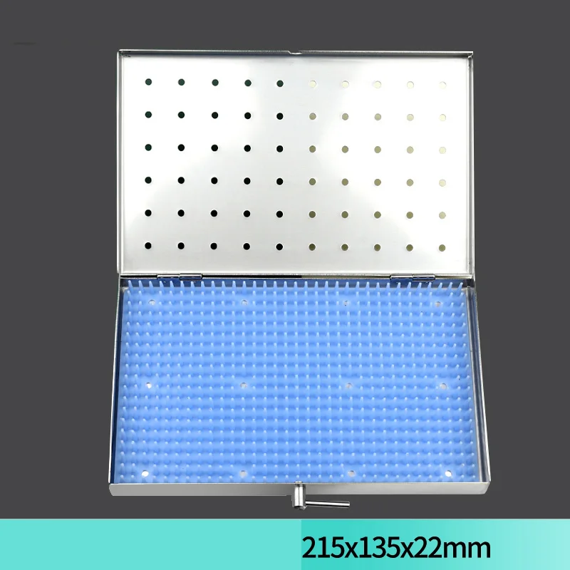 stainless steel sterilization case disinfection box Silicone mat sterilize instrument holder Surgical tools Autoclavable tray