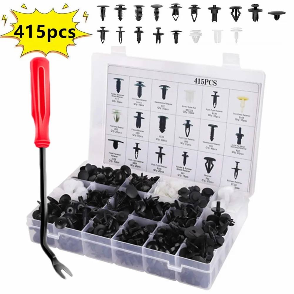 415-50 Pcs Car Bumper Retainer Clips Fender Hole Rivets Universal Door Trim Panel Fastener clips Screw Mix Size Auto Tool