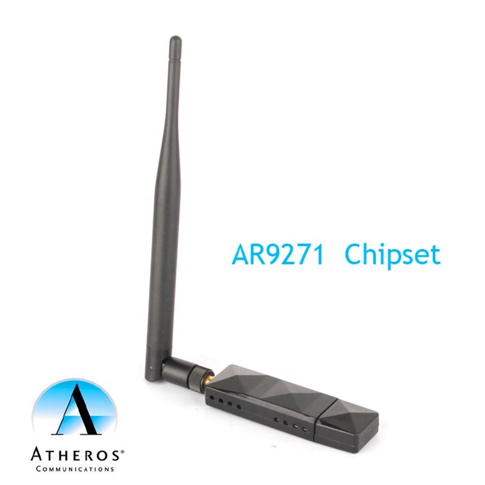 150Mbps Atheros AR9271 WIFI Network Card SMA Detachable Antenna USB WIFI Receiver  2.4GHz  Wireless Dongle for PC