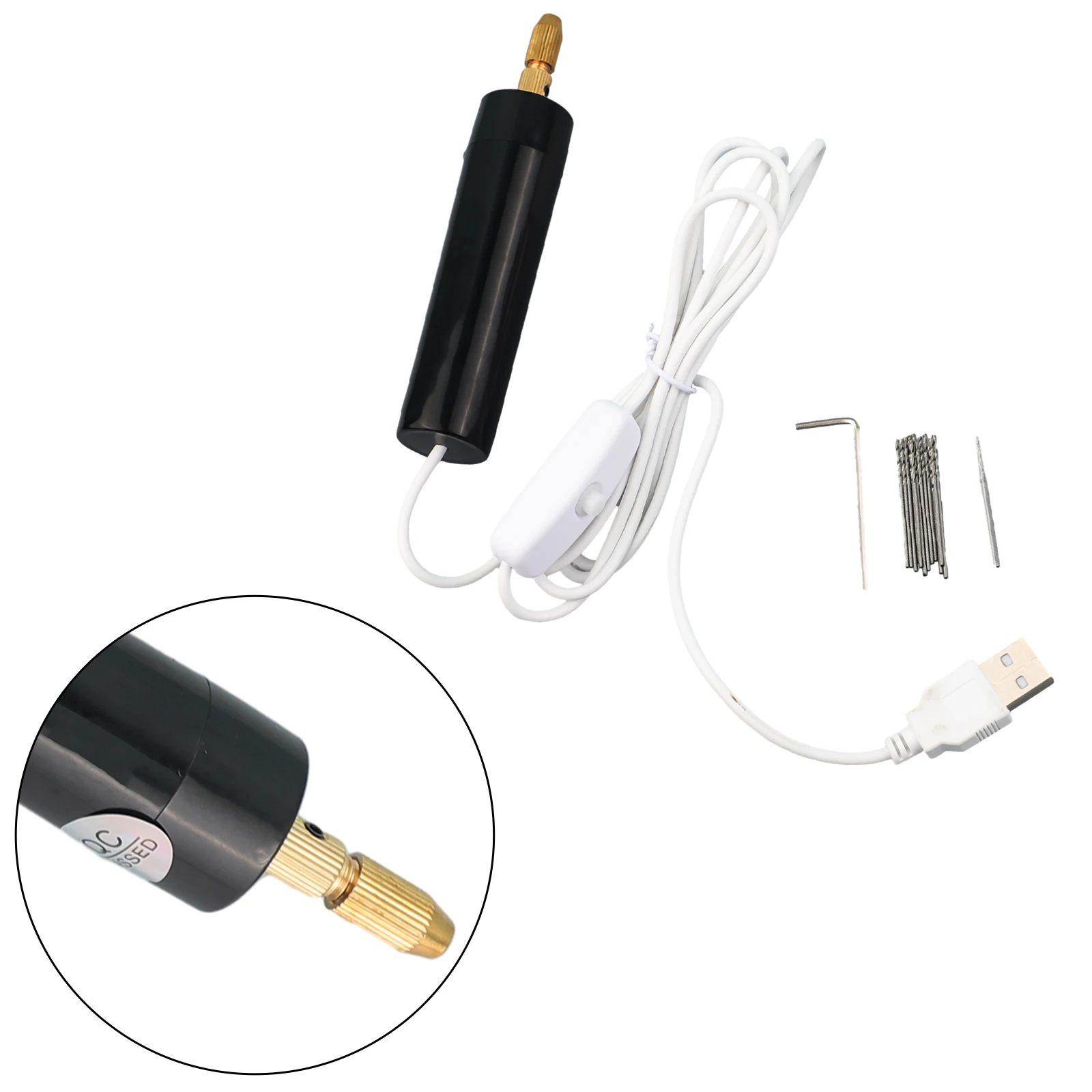 Mini taladro eléctrico portátil de mano, herramientas rotativas USB, pluma grabadora, herramientas de perforación de joyería con brocas