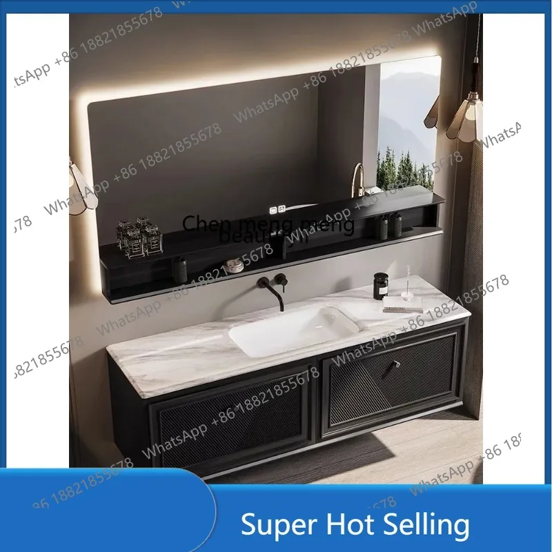 A85 Oak Bathroom Cabinet Whole Washbin Washstand Retro Bathroom Wash Basin Cabinet Combination Luxury Stone