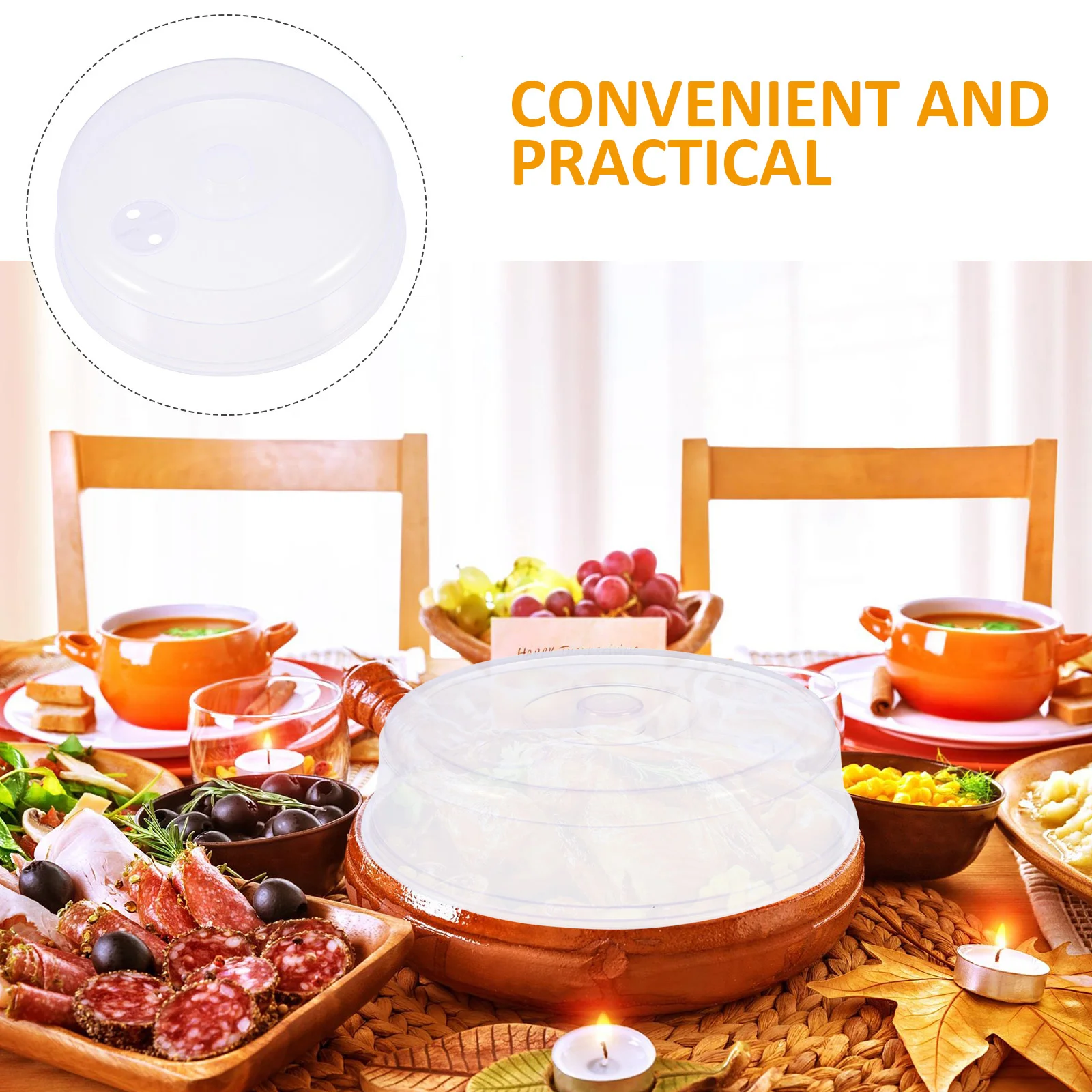 

3pcs Fresh Keep Cover For Food Dish Reusable Pp Material Steam Vent Microwave Safe Refrigerator Storage Seal Oven Use Kitchen