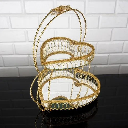 Strawberry Home 2 Layer Gold Heart Filigree Ductile 38 X36 cm