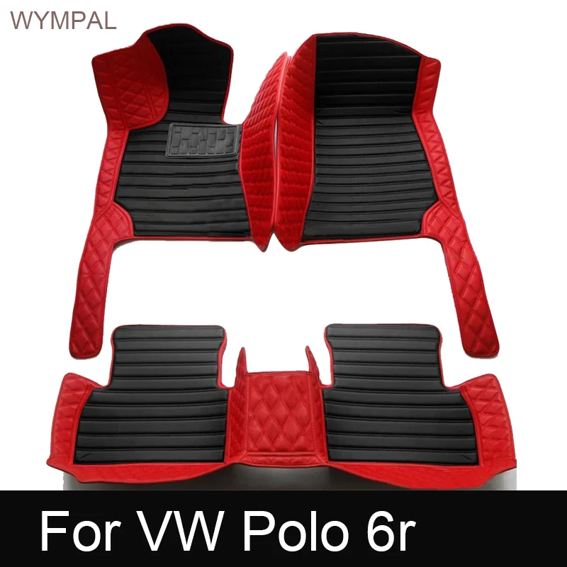 

Автомобильные коврики на заказ для VW Polo 6r 2012 2013 2014 2015 2016, авто роскошные кожаные мужские и женские автомобильные коврики с полным покрытием