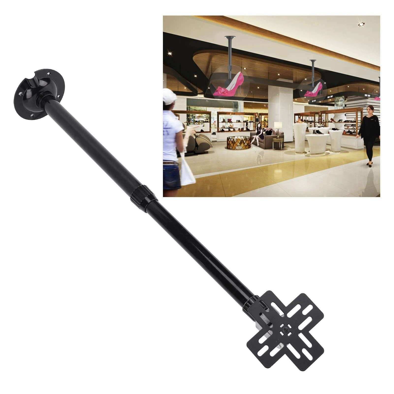 3D Holographic Fan Ceiling Bracket 8.81lb Load Bearing 3D Advertising Display 15.5 To 24 Inches Extendable for Home Theaters