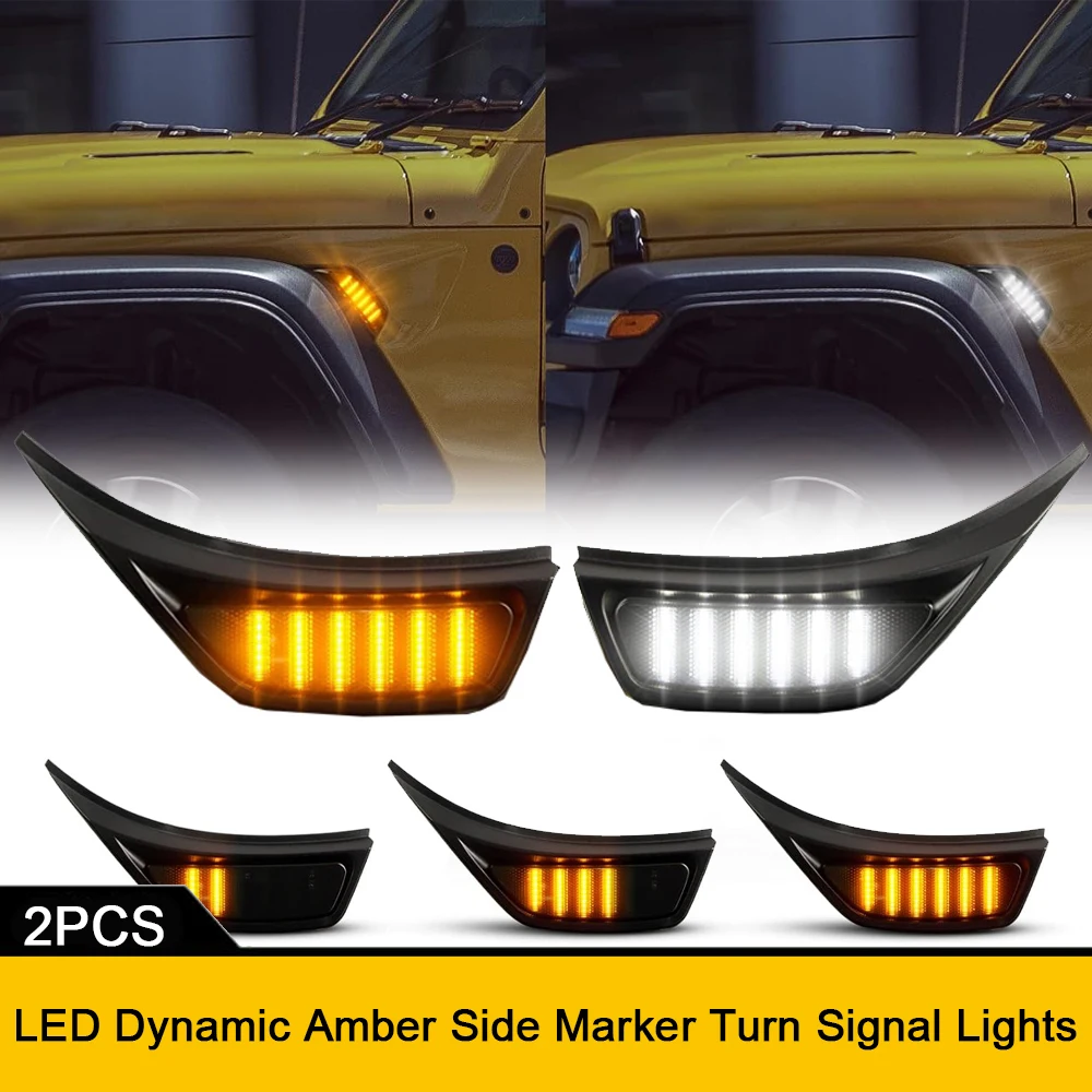 

LED Front Bumper Light Repeat Blinker Side Marker Turn Signal Lamps For Jeep Gladiator JT truck Wrangler JL JLU Sport Rubicon