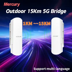 Mercury 5.8G Wireless Bridge 5G Hotspot Outdoor 900m High Power 1KM-15km CPE Outdoor WiFi Network AP P To P Transmission