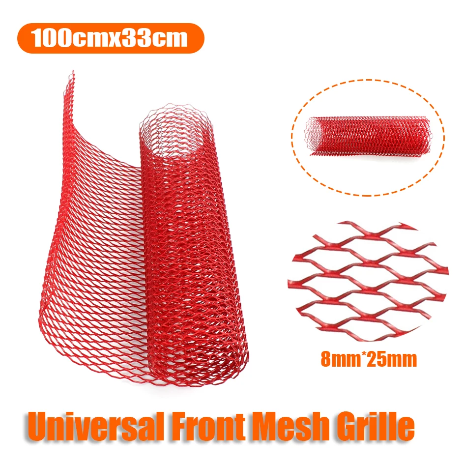 Universal Car Grill Mesh Aluminum Alloy Auto Grille Insert Bumper Seagull Hole 8x25mm For Bumper Car Accessories DIY