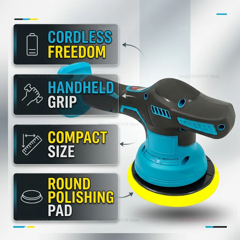 Car Polisher Electric Polishing Machine for 18v Battery Wireless Waxing Sanding Sealing Glaze Tool Sander Power Tools view 2