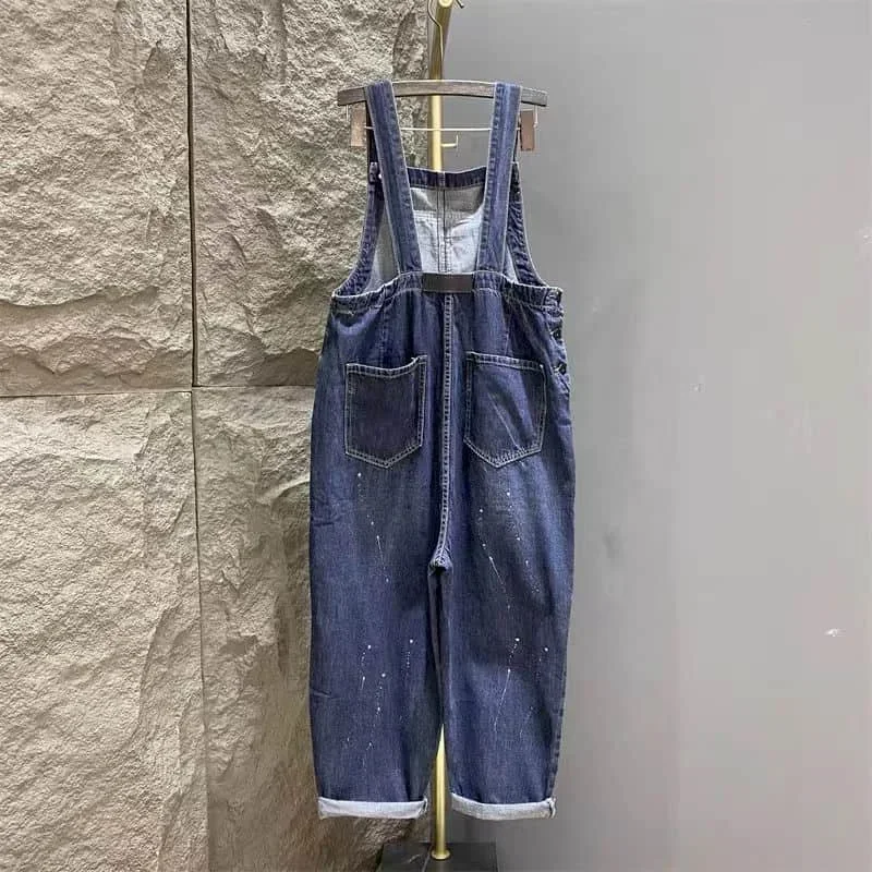 Denim Jumpsuits Women Pocket One Piece Outfits Women Rompes Loose Korean Style Casual Vintage Playsuits Women Clothing ZL534