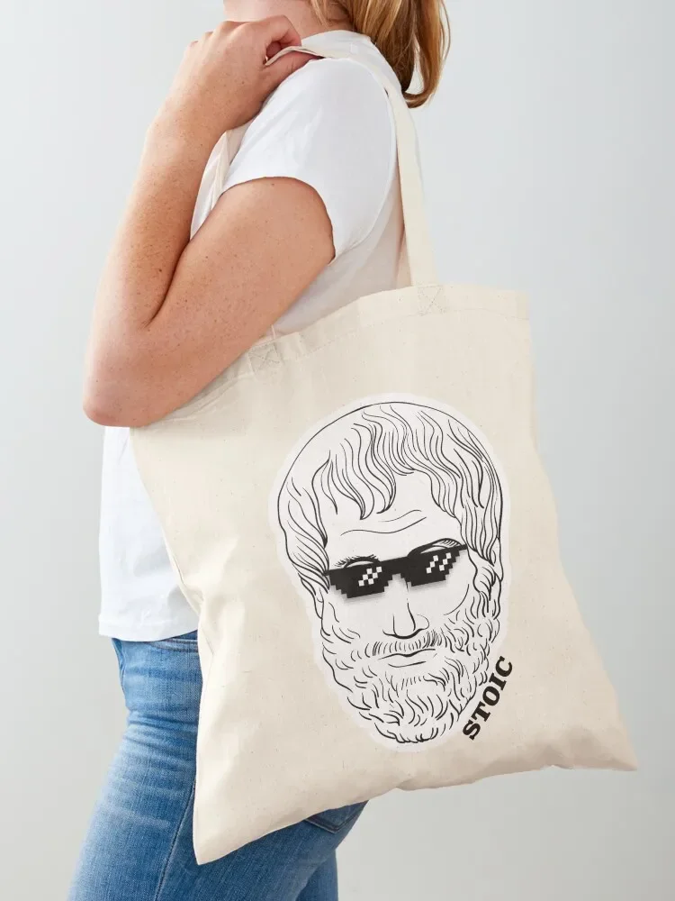 Seneca in shades. Stoic Tote Bag tote bag canvas shopping bag logo great