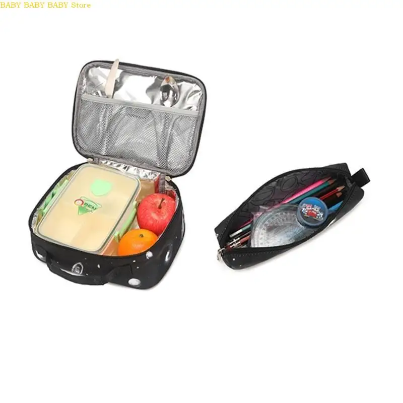 

Q81A Star Printed Bookbag for Women Lunch Bag Large Capacity Travel Backpack Pen Box