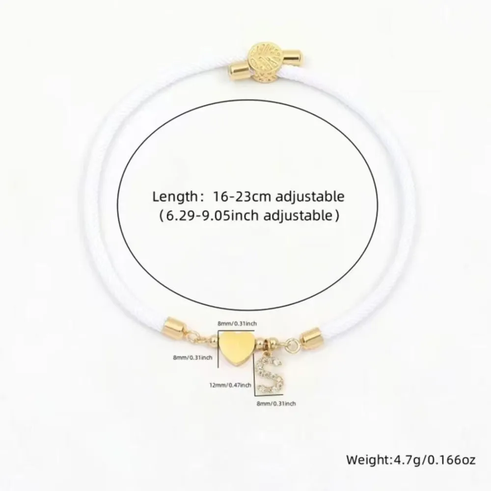 InitIal Heart Charm Letter Link Bracelet for Women Classic Letter A-Z Rope Chain Bracelet for Daily Jewelry Gifts image 6