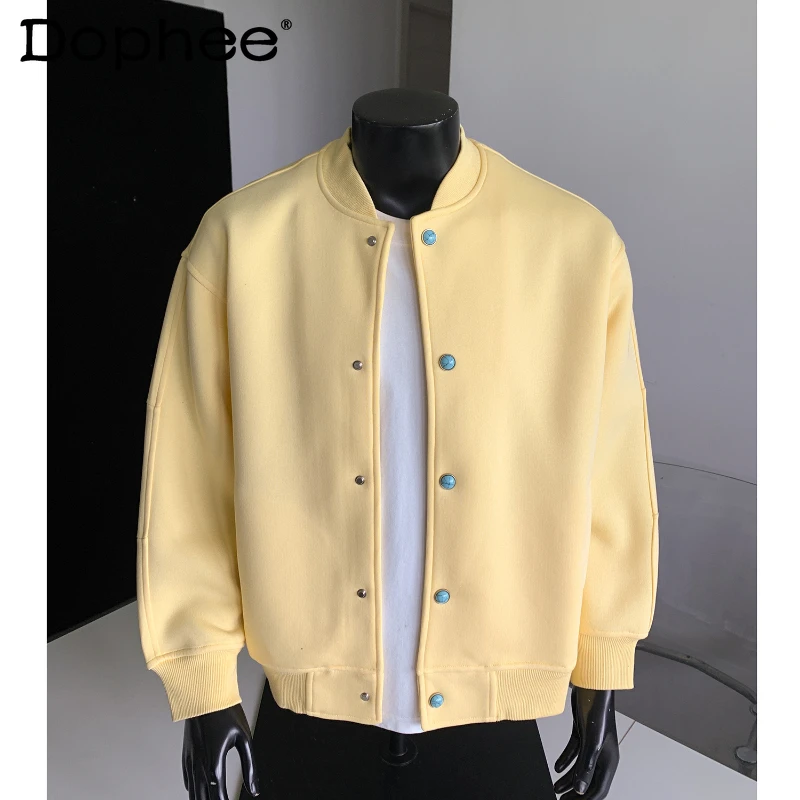 

Новые мужские свободные комфортные толстовки и бейсбольные куртки с длинным рукавом на одной пуговице, коллекция Весна-Осень 2026, стильные пальто