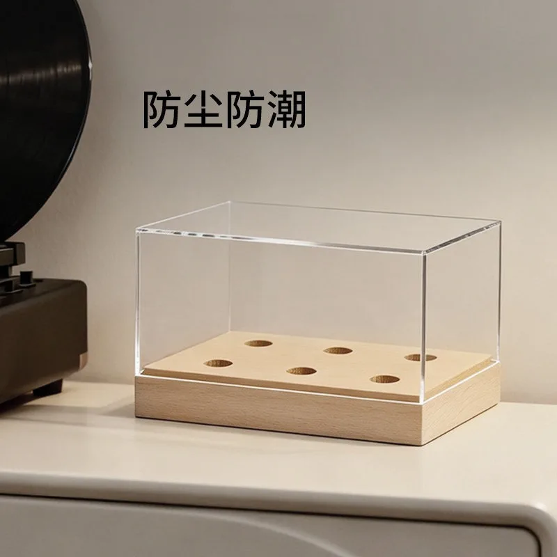 Solid Wood Vinyl Stylus  Storage Box Six-position Stylus Placement Display Box