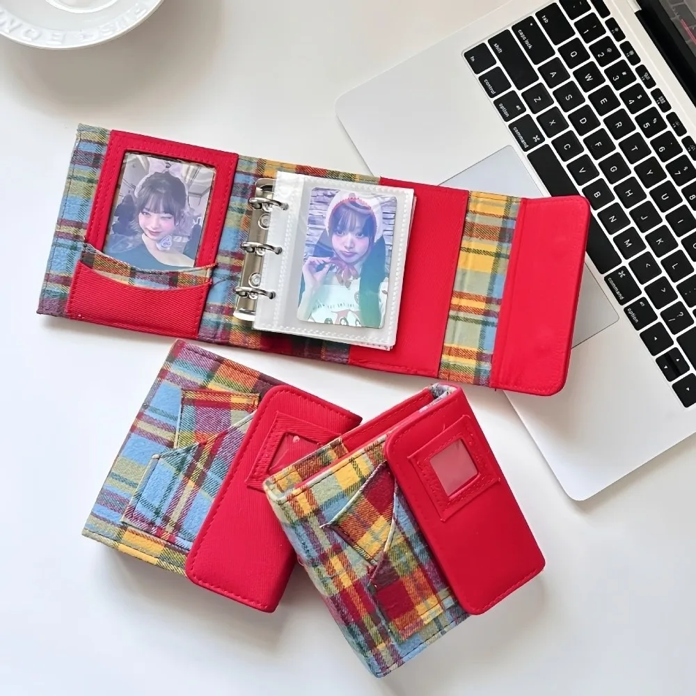 Creative Loose-leaf Grid Card Book Candy Color 3-inch photo Photo Collect Binder Fabric Photo Card Holder Cards