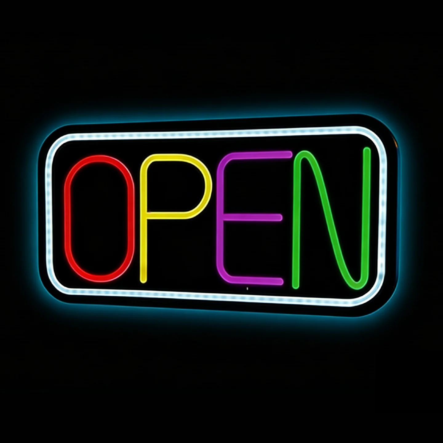 

Многоцветная неоновая вывеска OPEN, светодиодная, для магазина, бара, кафе, ресторана, 8 мм, черная ПВХ-доска, USB, с регулировкой яркости, настенный декор, 17 дюймов