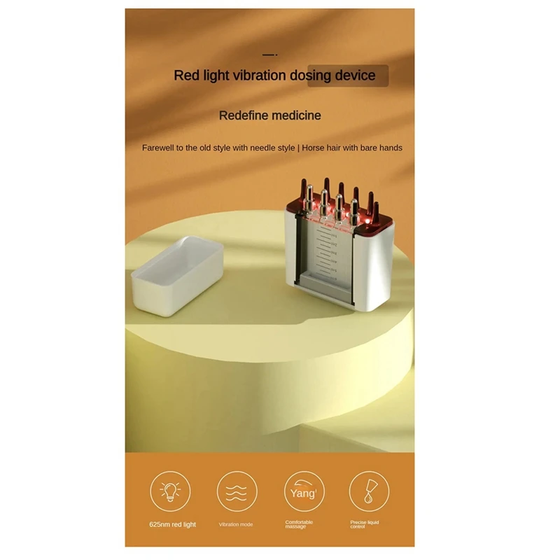 Massaggio per capelli portatile Olio essenziale Trattamento per capelli Medicina elettrica per cuoio capelluto Applicatore per cuoio capelluto Pettine liquido Facile da usare (Bianco)