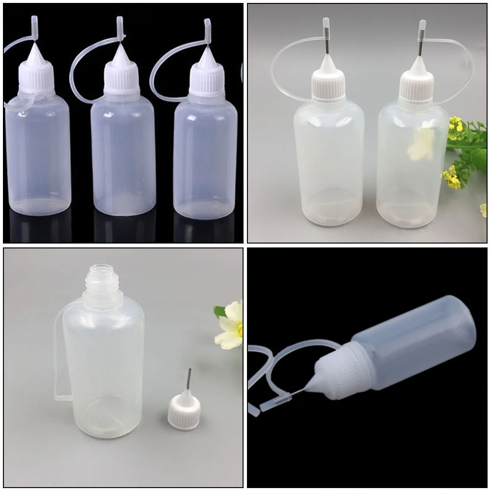 

10 Pcs Needle Tip Applicator Bottle Precision Squeeze Glue Container Clear Plastic Craft Supplies Decorative Paper