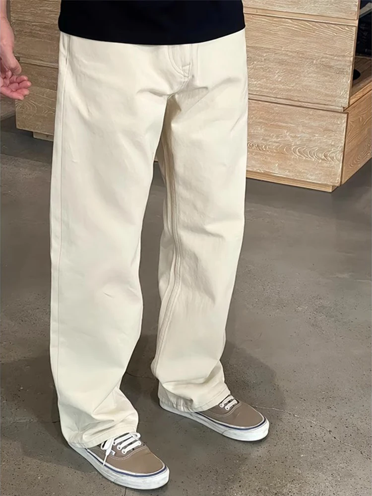 

Мужские повседневные брюки в американском ретро-стиле, цвета хаки, свободного прямого кроя, широкие, для весны и осени, длинные, для отдыха, Cleanfit, рабочая одежда