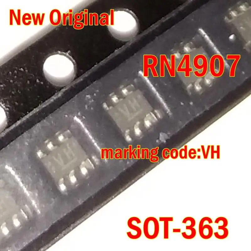 10Pcs to 500Pcs New Original Rn4907 Sot-363 Marking Code:Vh Switch, Inverter Circuit, Interface Circuit Application