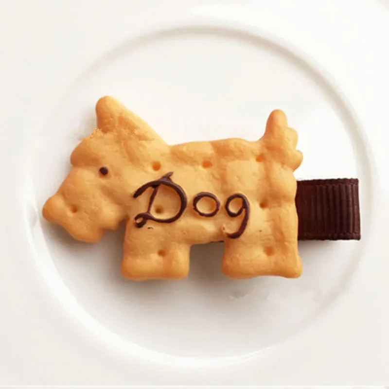 Kawaii Cookie Bear Dog Shape Hairpin Hair Clip Cute Biscuit Hairpin Accessories for Women Headdress Hair Grips