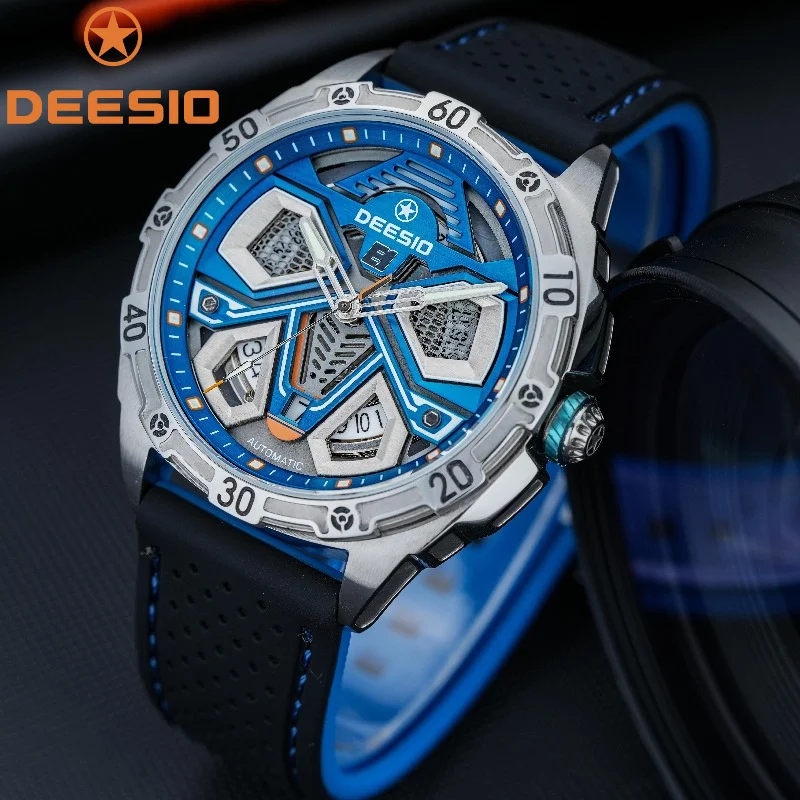 

Deesio D505A Автоматические часы Мужские оригинальные дизайнерские трендовые механические наручные часы Модные роскошные водонепроницаемые часы с ремешком Y2k