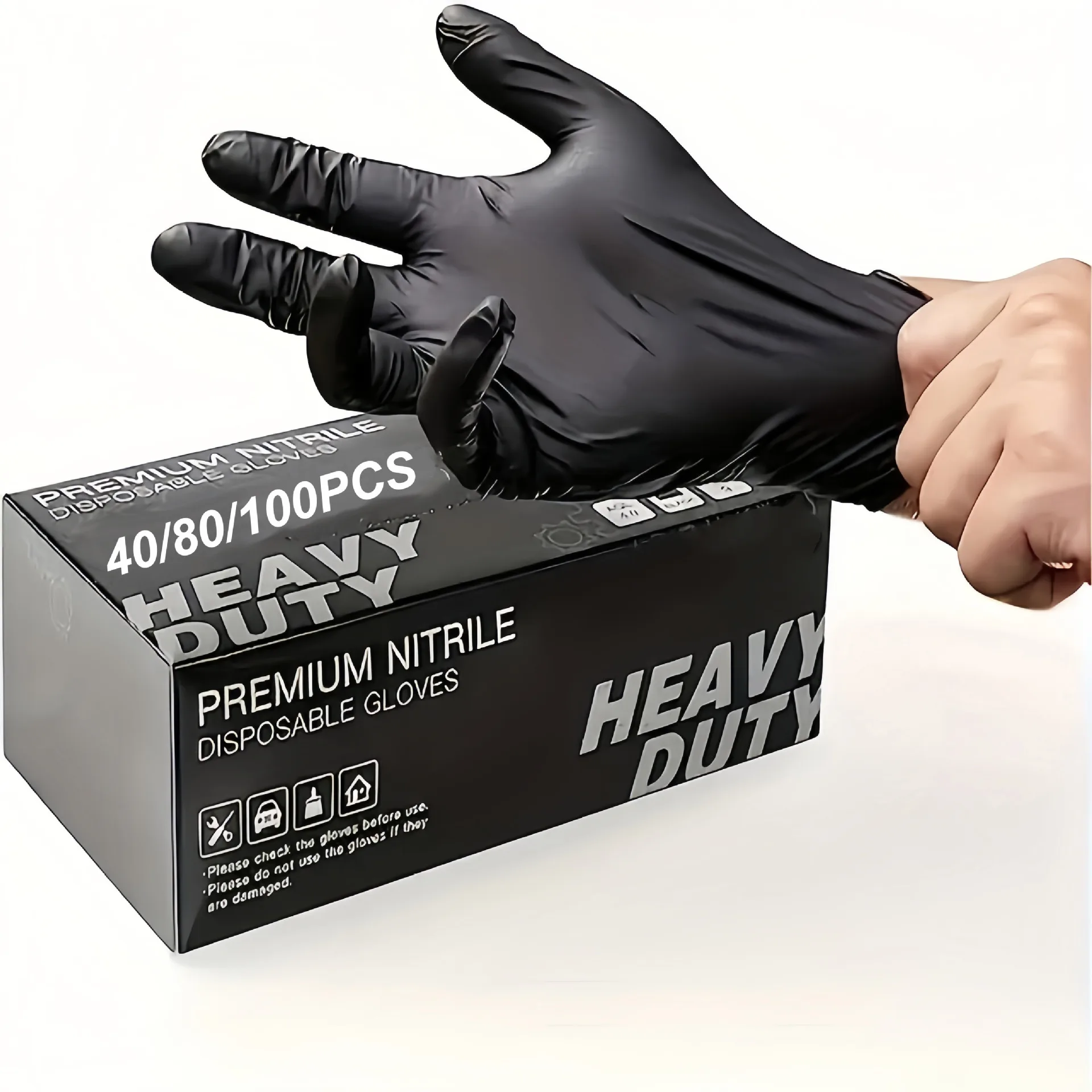 100 pieces of instant nitrile pads, waterproof food-grade work gloves, kitchen housework nitrile gloves in English bags