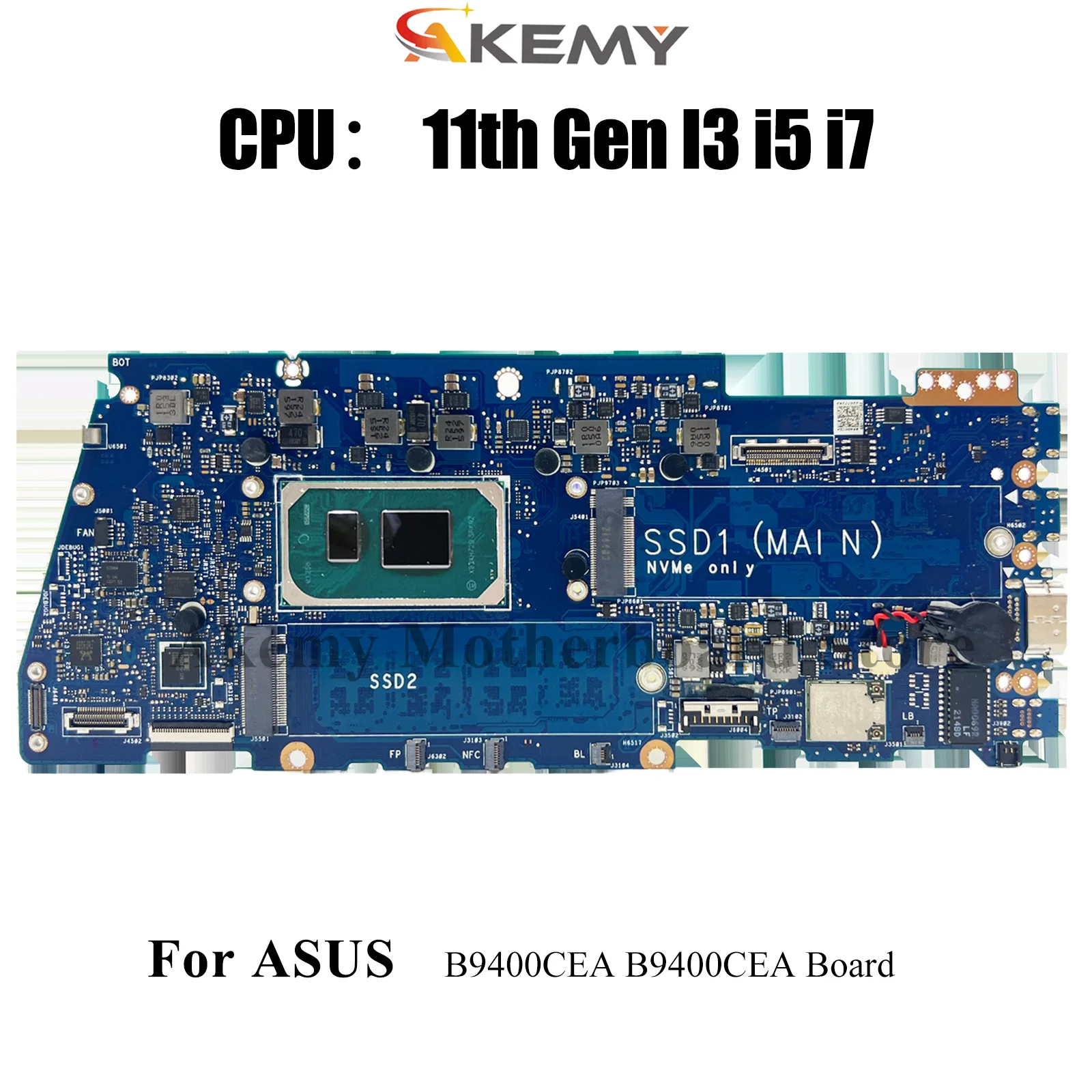

B9400CEA Laptop Motherboard For ASUS ExpertBook B9400C B9400CEA Notebook Mainboard With 11th Gen I3 i5 i7 tests OK fast shipping