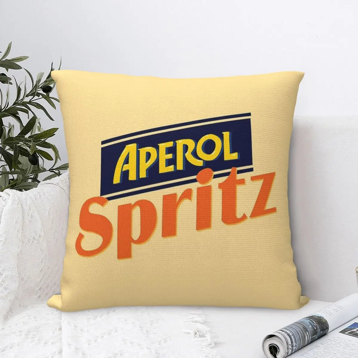 Aperol Spritz Square Pillowcase Polyester Pillow Cover Velvet Cushion Decor Comfort Throw Pillow For Home Car